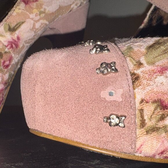 Vintage Betsey Johnson MORTICIA Floral lace pump size 10 - Picture 9 of 9